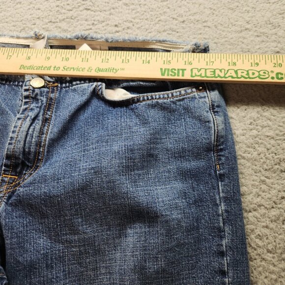 Women's Size 14 Lucky Brand Jeans Dungarees Bootcut Frayed Relaxed Classic Denim - Picture 3 of 11